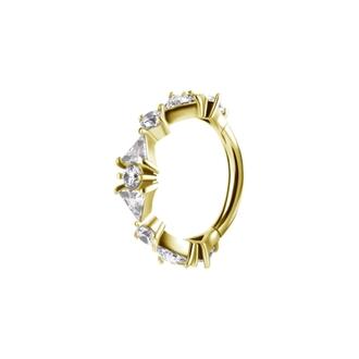 Gold Nickel Free Cobalt Chrome Hinged Ring Triangle and Round Cluster - Premium Zirconia offers at $64.95 in Essential Beauty