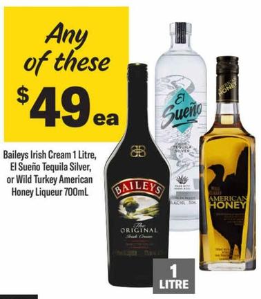 Spirits offers at $49 in Liquorland
