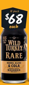 Wild Turkey - Rare & Cola 8% Premix Range Cans 375ml offers at $68 in Cellarbrations