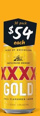 Xxxx - Gold Block Cans 375ml offers at $54 in Cellarbrations