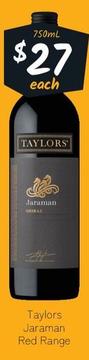 Taylors - Jaraman Red Range offers at $27 in Cellarbrations
