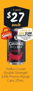 Vodka Cruiser - Double Strength 6.8% Premix Range Cans 375ml offers at $27 in Cellarbrations