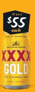 Xxxx - Gold Block Cans 375ml offers at $55 in Cellarbrations