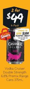 Vodka Cruiser - Double Strength 6.8% Premix Range Cans 375ml offers at $49 in Cellarbrations