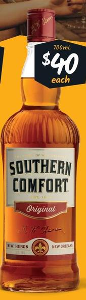 Southern Comfort offers at $40 in Cellarbrations