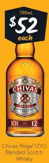 Chivas Regal - 12yo Blended Scotch Whisky offers at $52 in Cellarbrations