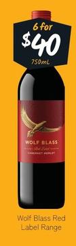 Wolf Blass - Red Label Range offers at $40 in Cellarbrations