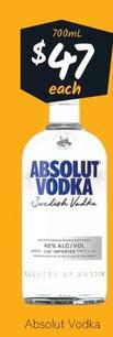 Absolut - Vodka offers at $47 in Cellarbrations