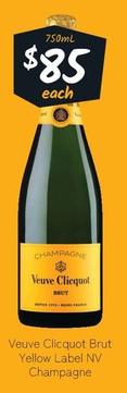Veuve Clicquot - Brut Yellow Label Nv Champagne offers at $85 in Cellarbrations