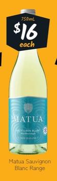 Matua - Sauvignon Blanc Range offers at $16 in Cellarbrations