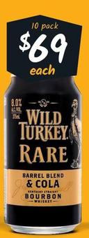 Wild Turkey - Rare & Cola 8% Premix Range Cans 375ml offers at $69 in Cellarbrations
