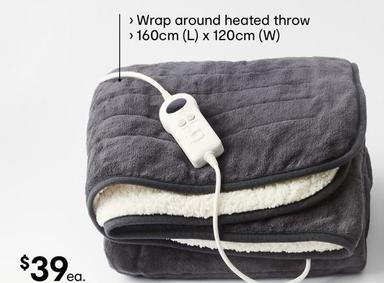 Sherpa Heated Throw - Grey offers at $39 in Kmart