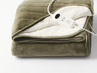 Heated Throw - Green and Cream offers at $39 in Kmart