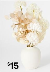 Artificial Neutral Florals in Vase offers at $15 in Kmart