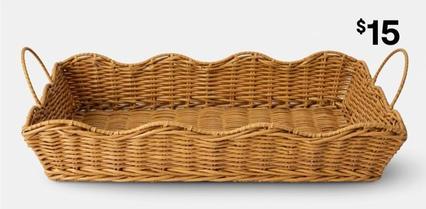 Wavy Edge Rattan Look Tray offers at $15 in Kmart