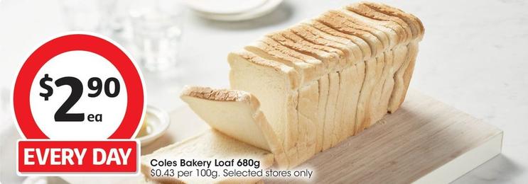 Coles - Bakery Loaf 680g offers at $2.9 in Coles