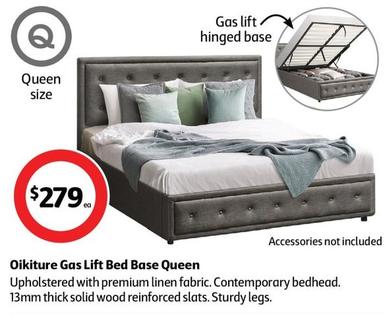 Oikiture - Gas Lift Bed Base Queen offers at $279 in Coles
