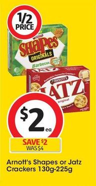 Arnott's - Shapes Crackers 130g-225g offers at $2 in Coles