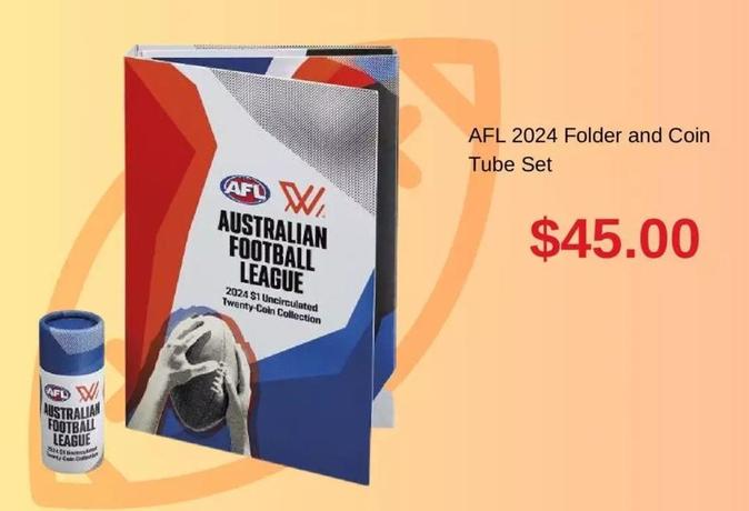 AFL - 2024 Folder and Coin Tube Set offers at $45 in Australia Post