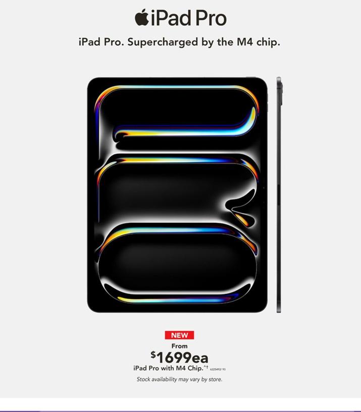 Apple - Ipad Pro With M4 Chip offers at $1699 in Harvey Norman