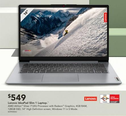 Lenovo - IdeaPad Slim 1 Laptop offers at $549 in Harvey Norman
