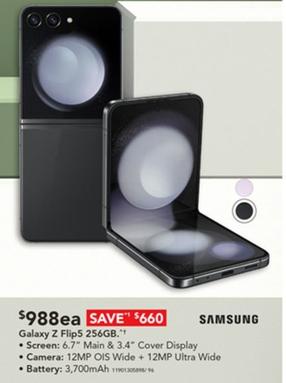 Samsung - Galaxy Z Flip5 256GB offers at $988 in Harvey Norman