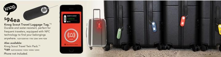Knog Scout Travel Luggage Tag offers at $94 in Harvey Norman
