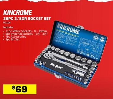 Kincrome - 36pc 3/8dr Socket Set offers at $69 in Burson Auto Parts