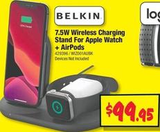 Belkin - 7.5W Wireless Charging Stand For Apple Watch + AirPods offers at $99.95 in JB Hi Fi