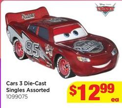 Cars 3 Die-Cast Singles Assorted offers at $12.99 in Mr Toys Toyworld