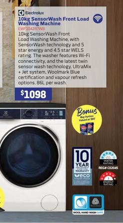 Front load washing machine offers at $1098 in Retravision