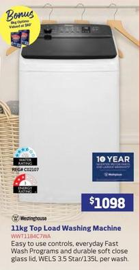 Top load washing machine offers at $1098 in Retravision