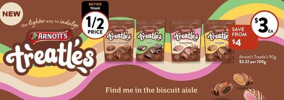 Arnott's - Treatle’s 90g offers at $3 in Foodworks