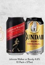 Johnnie Walker - Or Bundy 4.6% 10 Pack X 375ml offers at $50 in Foodworks