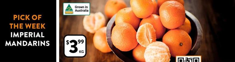 Imperial Mandarins offers at $3.99 in Foodworks