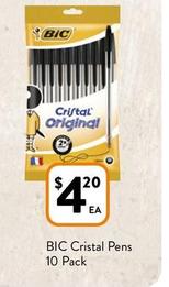 Bic - Cristal Pens 10 Pack offers at $4.2 in Foodworks