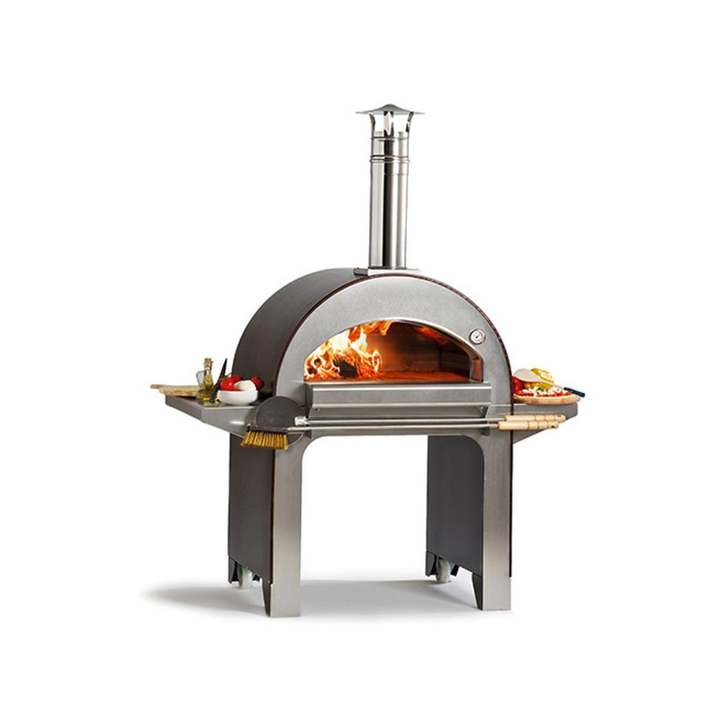 Alfa Wood Fired Pizza Oven - Forno 4 Pizze - Copper with Trolley Stand - FX4PIZ-LRAM offers in BBQ Store