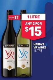 Hardys - Vr Wines 1 Litre offers at $15 in Bottlemart