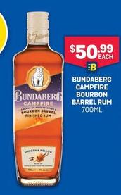 Bundaberg - Campfire Bourbon Barrel Rum 700ml offers at $50.99 in Bottlemart