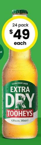 Tooheys - Extra Dry Stubbies 345mL offers at $49 in The Bottle-O