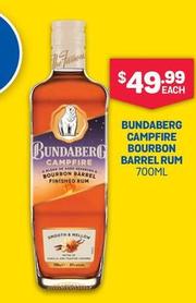 Bundaberg - Campfire Bourbon Barrel Rum 700ml offers at $49.99 in SipnSave