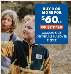 Macpac - Kids Originals Pullover Fleece offers at $60 in BCF