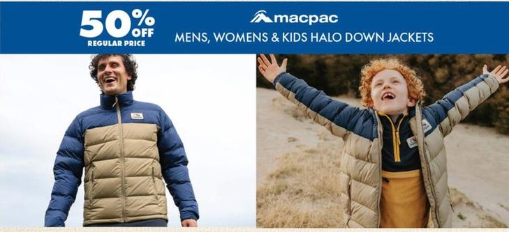 Bcf - macpac MENS, WOMENS & KIDS HALO DOWN offers in BCF