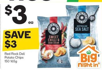 Red Rock Deli - Potato Chips 150 165g offers at $3 in Woolworths