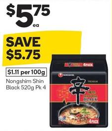 Nongshim - Shin Black 520g Pk 4 offers at $5.75 in Woolworths