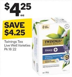 Twinings - Tea Live Well Varieties Pk 18 22 offers at $4.25 in Woolworths