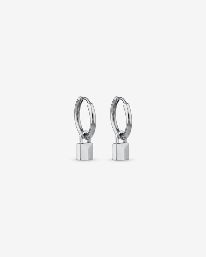 Signature Lock Hoop Huggie Earrings in Sterling Silver offers at $129 in Michael Hill