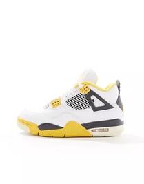 Air Jordan 4 retro trainers in white and yellow offers at $189.99 in Topshop