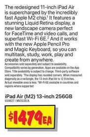 Apple - iPad Air (M2) 13-inch 256GB offers at $1479 in JB Hi Fi
