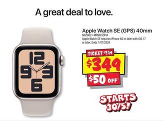 Apple Watch SE (GPS) 40mm offers at $349 in JB Hi Fi